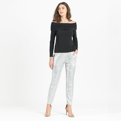 Ultra Cozy - Ruched Off-Shoulder Sweater Top - Black - Final Sale | Clara Sunwoo Customer Favorite