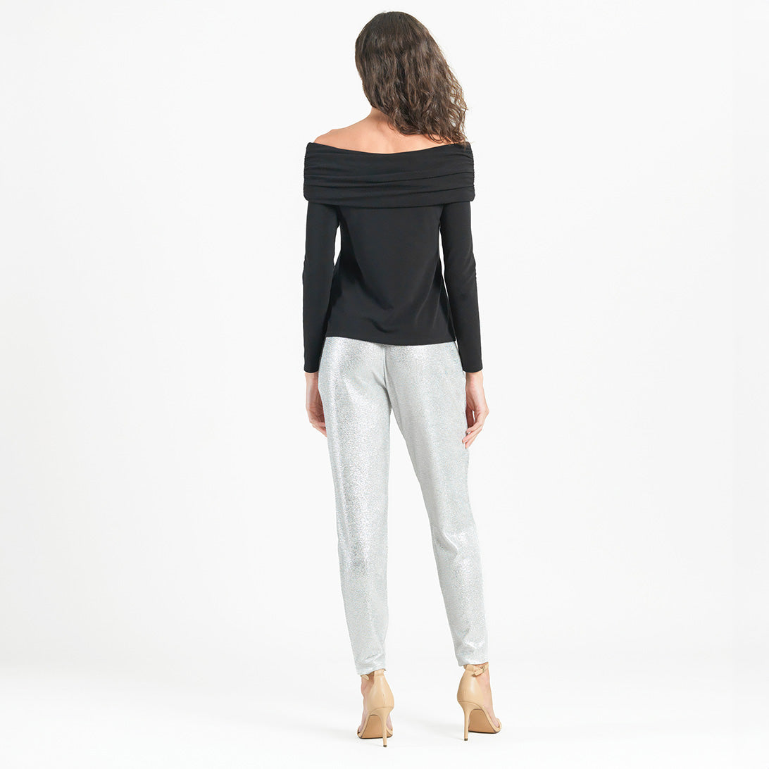 Ultra Cozy - Ruched Off-Shoulder Sweater Top - Black - Final Sale | Clara Sunwoo Customer Favorite