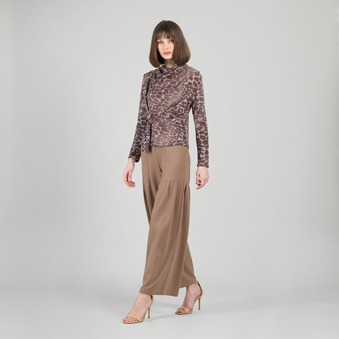 Cozy Knit - Long Sleeve Loop Front Sweater Top - Leopard Motif - Final Sale | Clara Sunwoo Latest