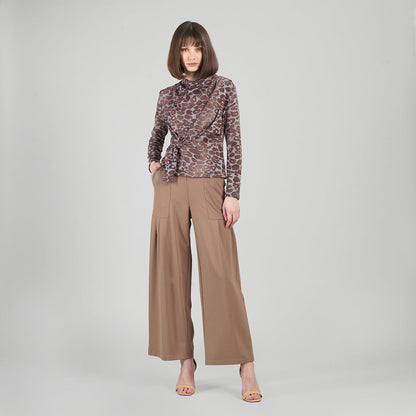 Cozy Knit - Long Sleeve Loop Front Sweater Top - Leopard Motif - Final Sale | Clara Sunwoo Latest