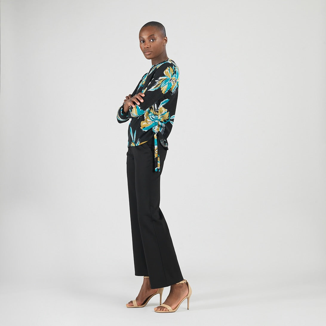 Cozy Knit - Textured Side Pull-Tie Sweater Top - Butterfly Orchid - Final Sale | Clara Sunwoo Best Seller