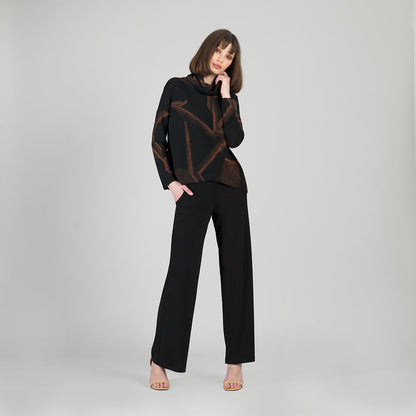 Lightweight Cozy - Tipped Hem Sweater - Linear Geo - Final Sale | Clara Sunwoo Value