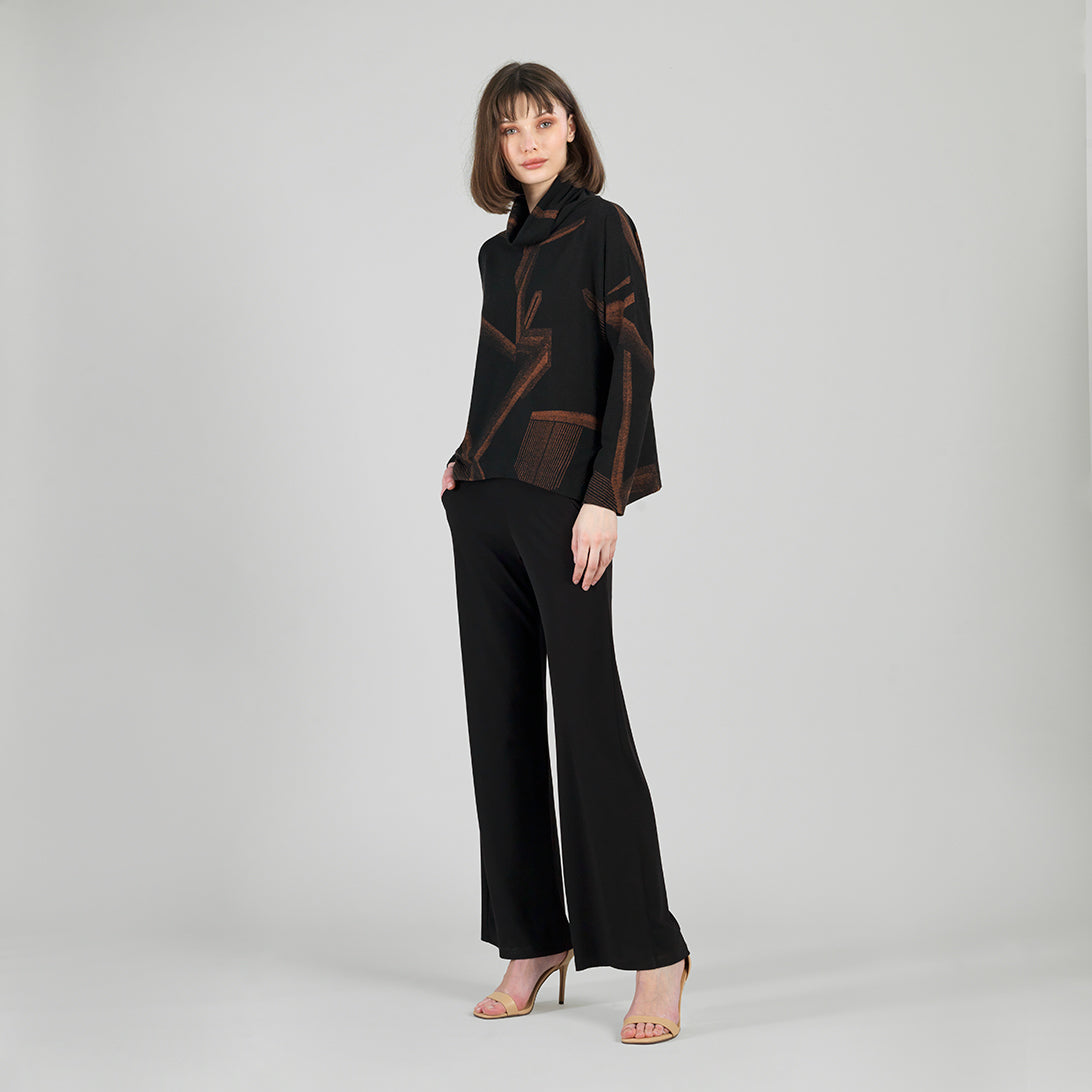 Lightweight Cozy - Tipped Hem Sweater - Linear Geo - Final Sale | Clara Sunwoo Value