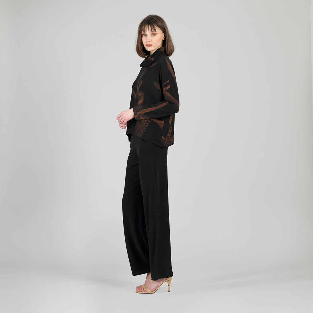Lightweight Cozy - Tipped Hem Sweater - Linear Geo - Final Sale | Clara Sunwoo Value