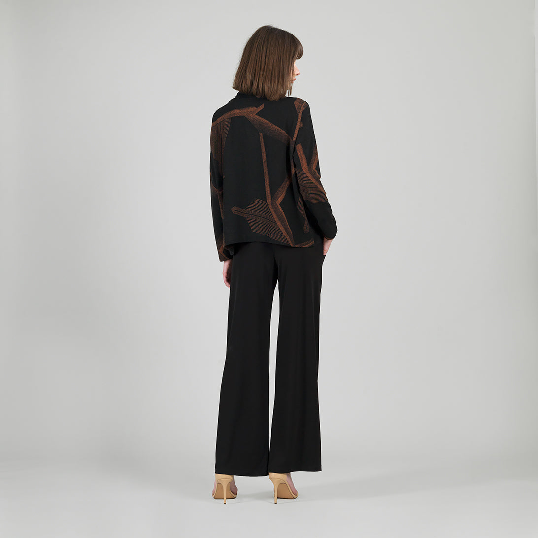 Lightweight Cozy - Tipped Hem Sweater - Linear Geo - Final Sale | Clara Sunwoo Value