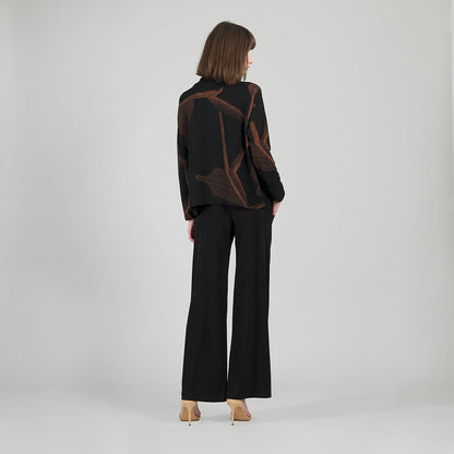 Lightweight Cozy - Tipped Hem Sweater - Linear Geo - Final Sale | Clara Sunwoo Value