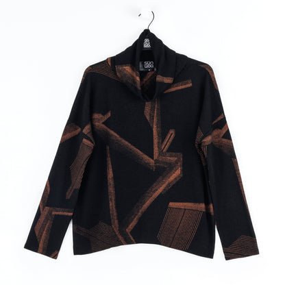 Lightweight Cozy - Tipped Hem Sweater - Linear Geo - Final Sale | Clara Sunwoo Value
