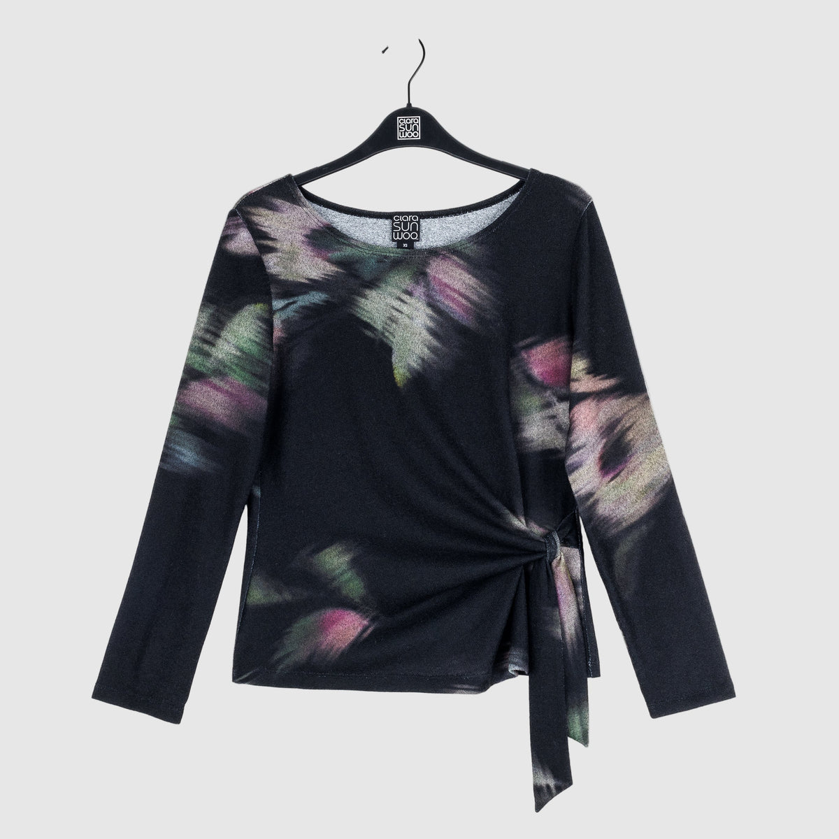 Cozy Knit - Side Tie Waist Sweater Top - Shadow Brush | Clara Sunwoo Top Pick