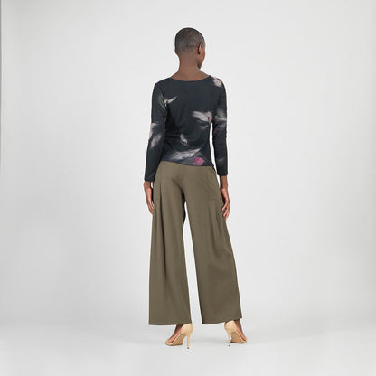 Cozy Knit - Side Tie Waist Sweater Top - Shadow Brush | Clara Sunwoo Top Pick