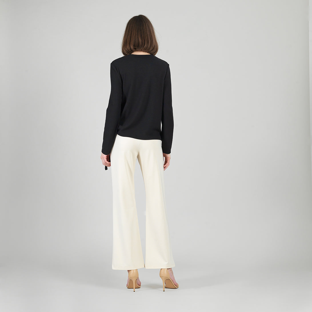 Soft Ribbed - Side Pull-Tie Sweater Top - Black - Final Sale | Clara Sunwoo New