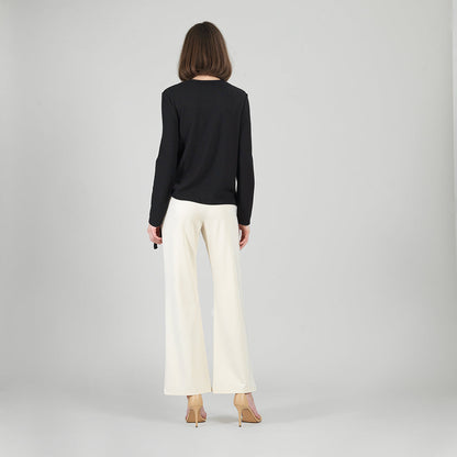 Soft Ribbed - Side Pull-Tie Sweater Top - Black - Final Sale | Clara Sunwoo New