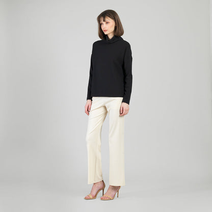 Soft Ribbed - Cowl Turtleneck Sweater Top - Black - Final Sale | Clara Sunwoo Latest