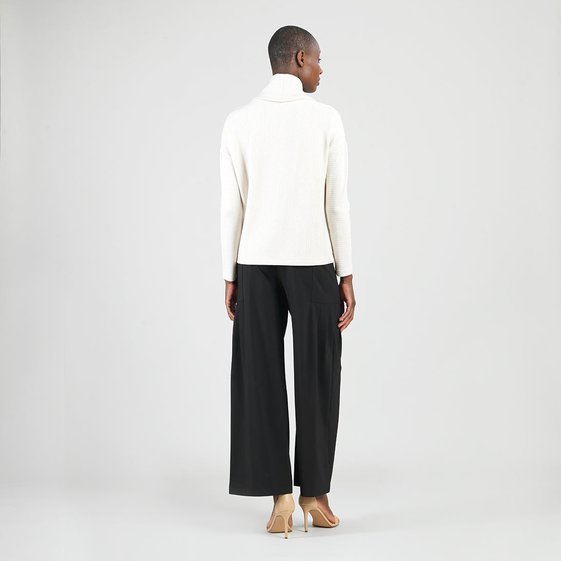 Soft Ribbed - Cowl Turtleneck Sweater Top - Oatmeal - Final Sale | Clara Sunwoo Discount