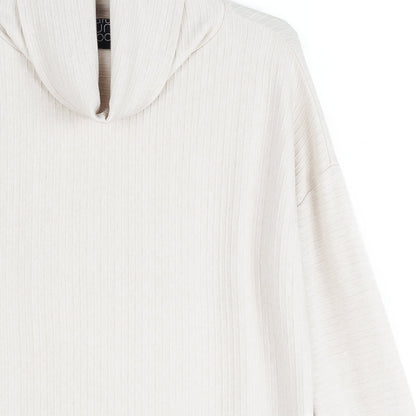 Soft Ribbed - Cowl Turtleneck Sweater Top - Oatmeal - Final Sale | Clara Sunwoo Discount