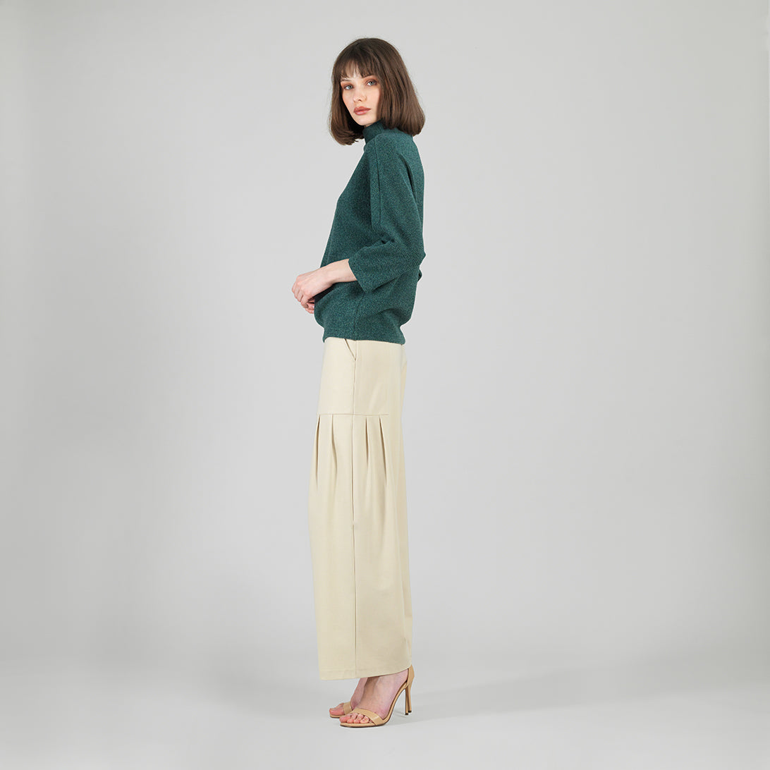 Plush Ribbed - Funnel Neck Sweater - Hunter Green - Final Sale | Clara Sunwoo Sale