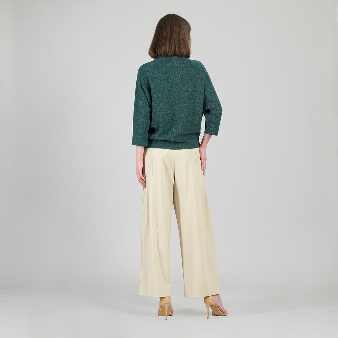 Plush Ribbed - Funnel Neck Sweater - Hunter Green - Final Sale | Clara Sunwoo Sale