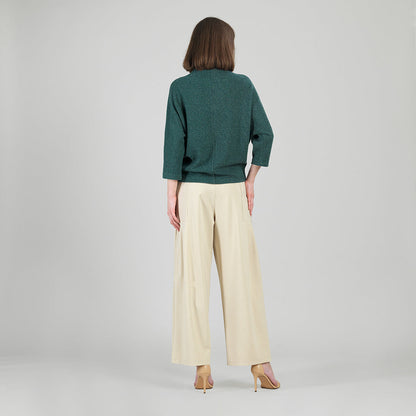 Plush Ribbed - Funnel Neck Sweater - Hunter Green - Final Sale | Clara Sunwoo Sale
