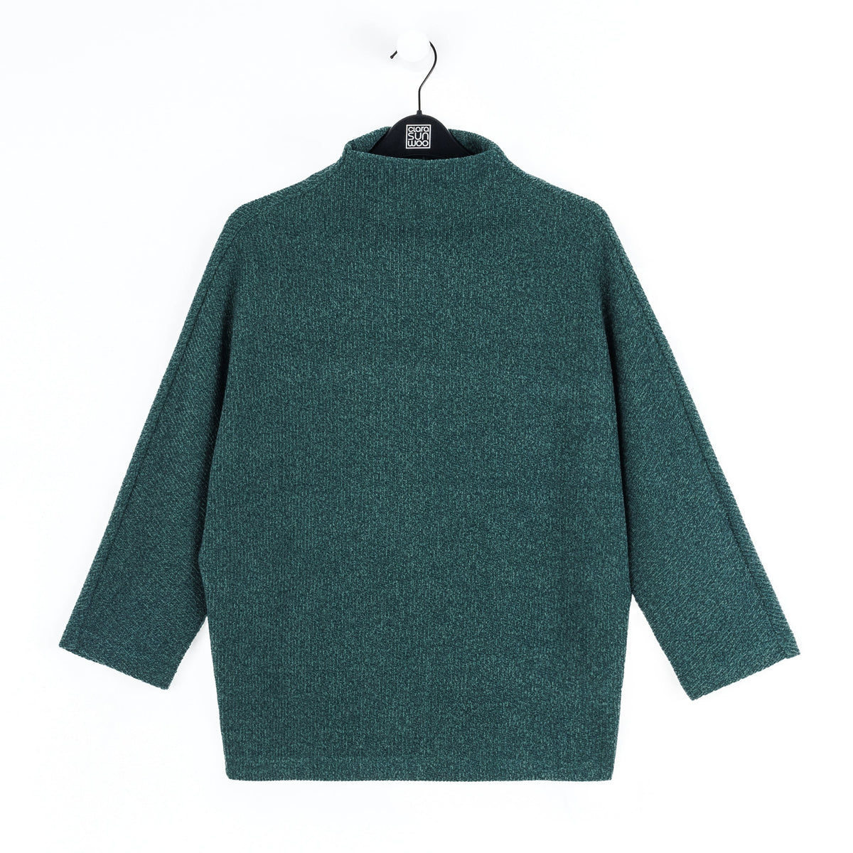 Plush Ribbed - Funnel Neck Sweater - Hunter Green - Final Sale | Clara Sunwoo Sale
