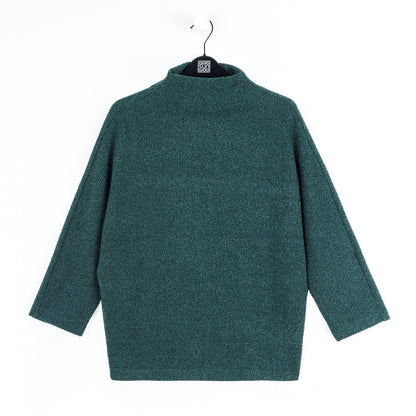Plush Ribbed - Funnel Neck Sweater - Hunter Green - Final Sale | Clara Sunwoo Sale