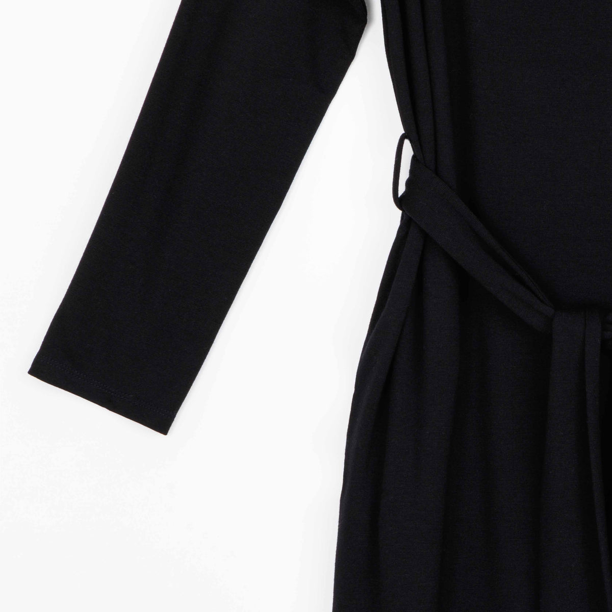 Lightweight Ponte - Tie Waist Pocket Midi Dress - Black - Final Sale! | Clara Sunwoo Recommended