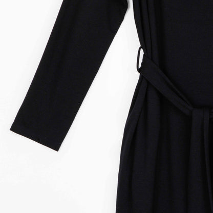 Lightweight Ponte - Tie Waist Pocket Midi Dress - Black - Final Sale! | Clara Sunwoo Recommended