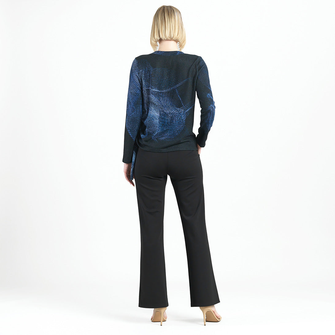 Lightweight Cozy - Side Pull-Tie Sweater Top - Electric Swirl - Final Sale | Clara Sunwoo Premium