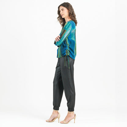 Lightweight Cozy - Side Pull-Tie Sweater Top - Paint Stroke - Limited Sizes | Clara Sunwoo Sale
