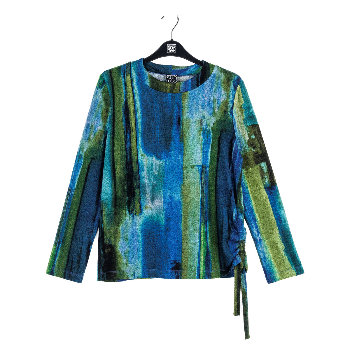 Lightweight Cozy - Side Pull-Tie Sweater Top - Paint Stroke - Limited Sizes | Clara Sunwoo Sale