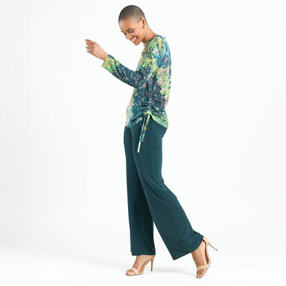 Cozy Texture - Side Pull-Tie Sweater Top - Floral Patch - Final Sale | Clara Sunwoo Customer Favorite