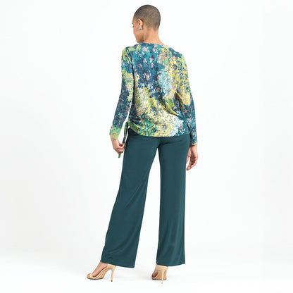 Cozy Texture - Side Pull-Tie Sweater Top - Floral Patch - Final Sale | Clara Sunwoo Customer Favorite