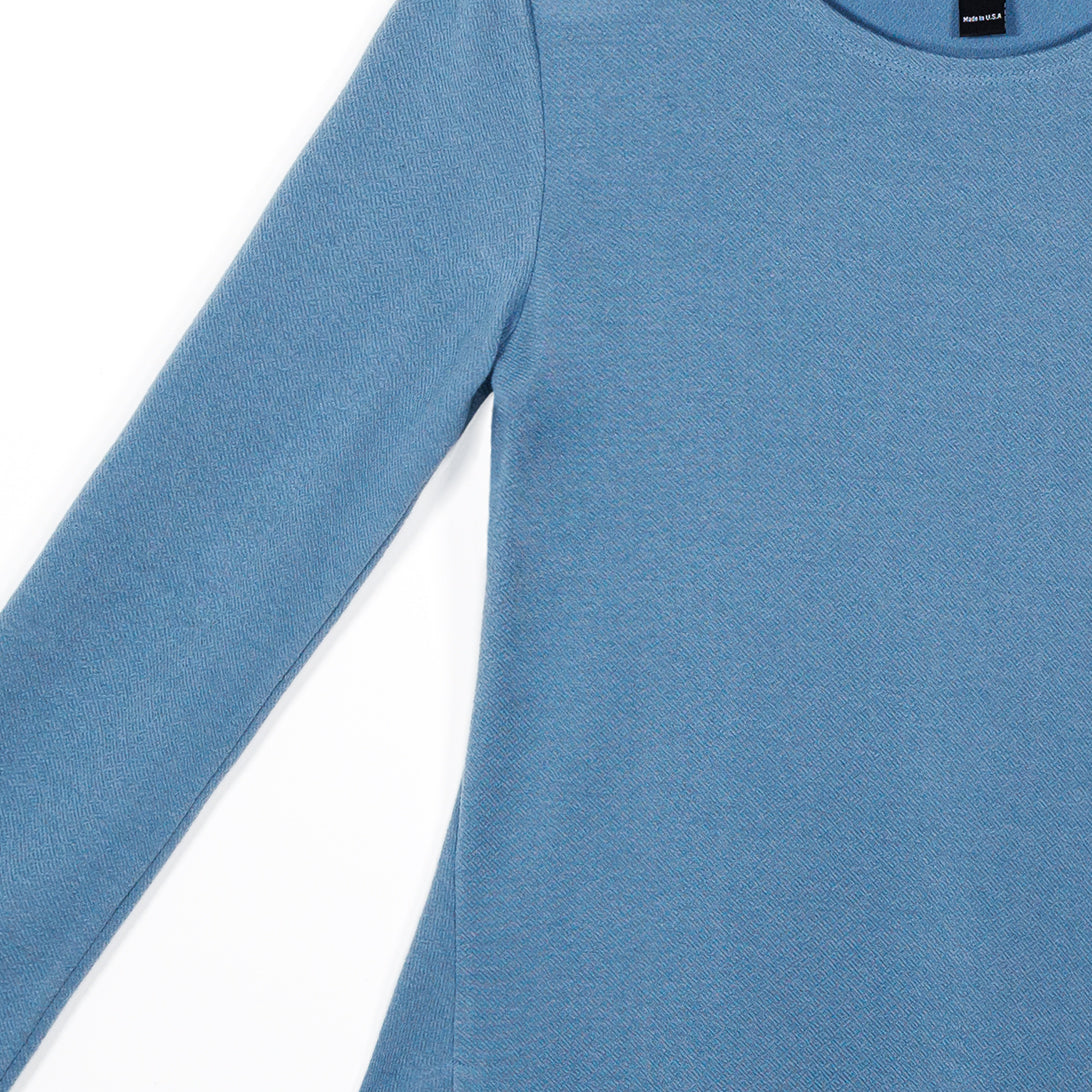 French Terry-Like Knit - Parachute Hem Sweater Tunic - Powder Blue - Final Sale! | Clara Sunwoo Premium