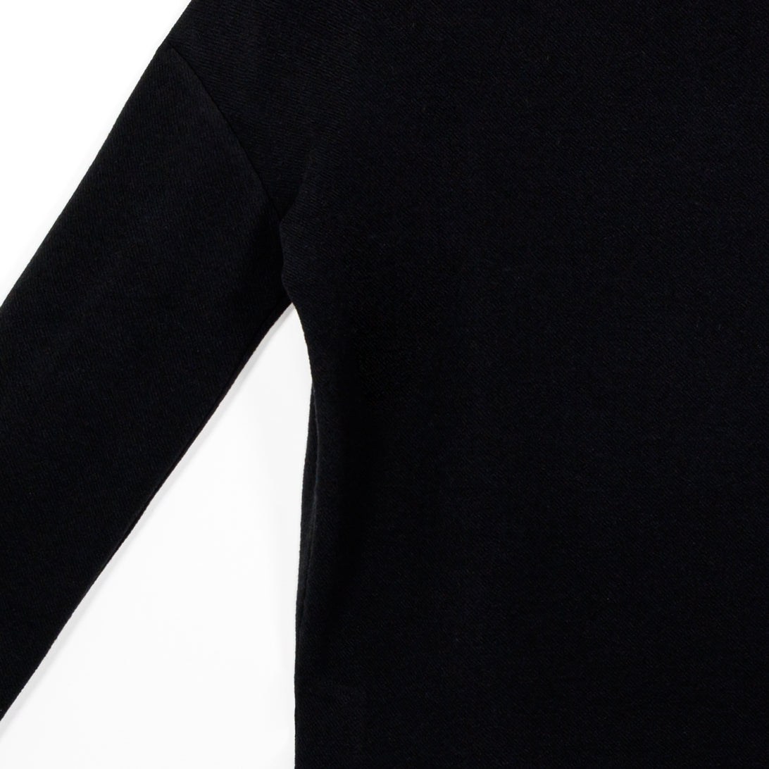 French Terry-Like Knit - Funnel Neck Sweater Top - Black - Final Sale! | Clara Sunwoo New