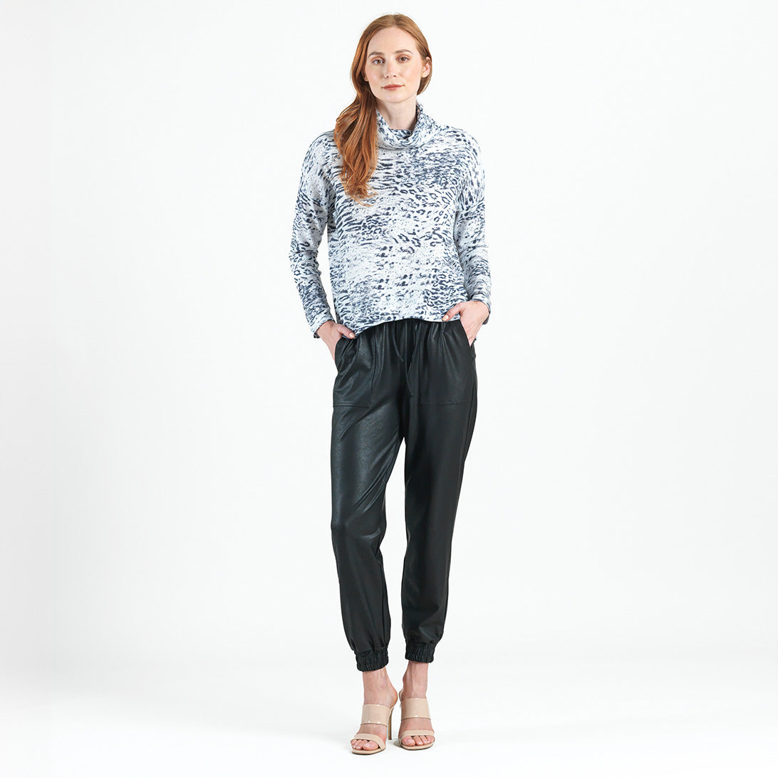 Cozy Shimmer - Tipped Hem Sweater - Snow Leopard - Final Sale! | Clara Sunwoo Quality
