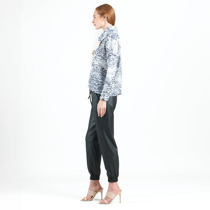 Cozy Shimmer - Tipped Hem Sweater - Snow Leopard - Final Sale! | Clara Sunwoo Quality