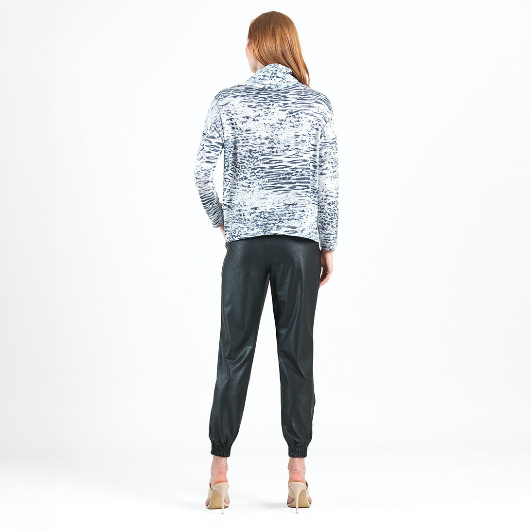 Cozy Shimmer - Tipped Hem Sweater - Snow Leopard - Final Sale! | Clara Sunwoo Quality