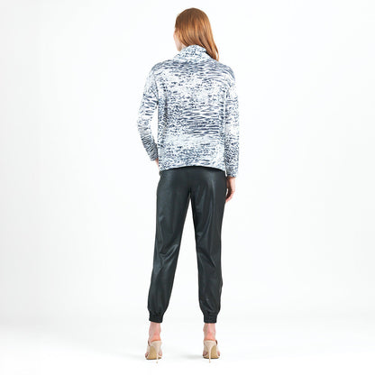 Cozy Shimmer - Tipped Hem Sweater - Snow Leopard - Final Sale! | Clara Sunwoo Quality
