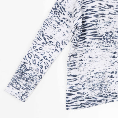 Cozy Shimmer - Tipped Hem Sweater - Snow Leopard - Final Sale! | Clara Sunwoo Quality
