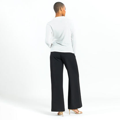 Ultra Cozy - Draped Neck Side Ruched Sweater Top - Ivory - Final Sale! | Clara Sunwoo Discount