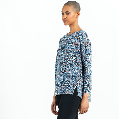Cozy Texture - Textured Vented Sweater Tunic - Floral Puff - Final Sale | Clara Sunwoo Quality