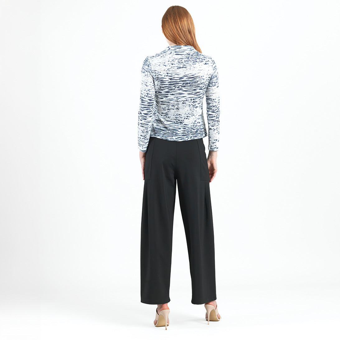 Cozy Shimmer - Center Front Tie Sweater Top - Snow Leopard - Final Sale! | Clara Sunwoo Special Offer