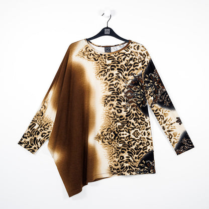 Cozy Knit - Poncho Sleeve Sweater Tunic - Animal Ombré - Final Sale! | Clara Sunwoo Essential