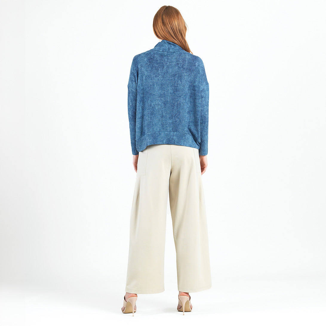 Cozy Texture - Banded Hemline Sweater - Denim Print - Final Sale! | Clara Sunwoo Discount