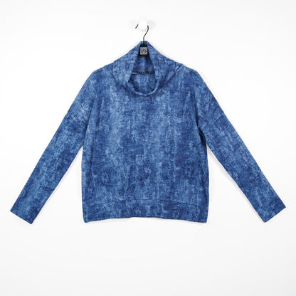 Cozy Texture - Banded Hemline Sweater - Denim Print - Final Sale! | Clara Sunwoo Discount