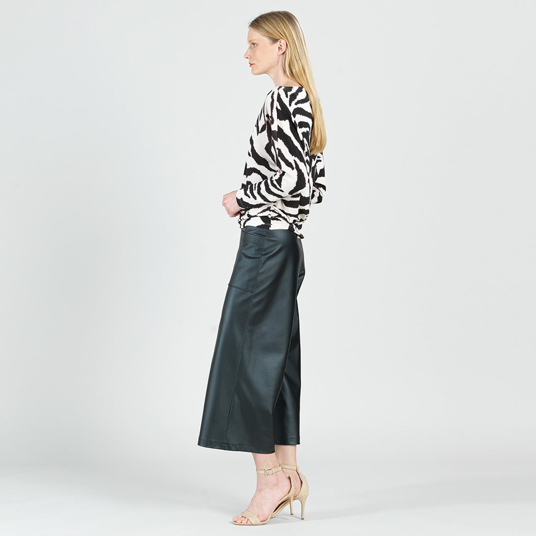 Cozy Knit - Boat Neck Side Ruched Sweater - Zebra - Final Sale | Clara Sunwoo Exclusive