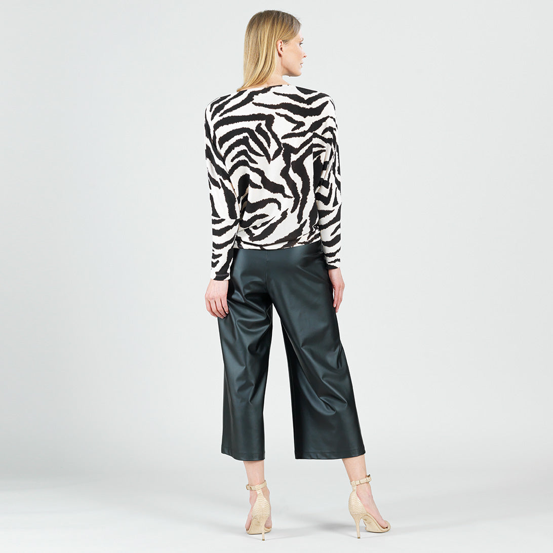 Cozy Knit - Boat Neck Side Ruched Sweater - Zebra - Final Sale | Clara Sunwoo Exclusive