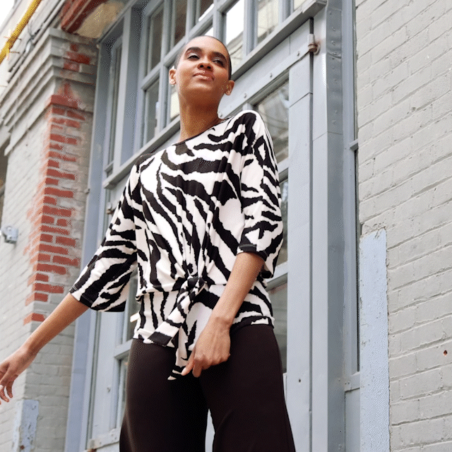 Cozy Knit - Side Tie Sweater Top - Zebra - Final Sale | Clara Sunwoo Discount