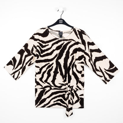 Cozy Knit - Side Tie Sweater Top - Zebra - Final Sale | Clara Sunwoo Discount