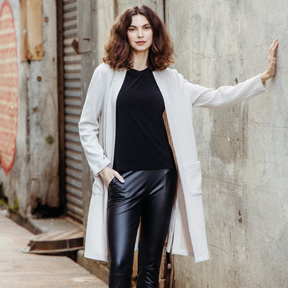 Chunky Ribbed - Modern Pocket Sweater Cardigan - Sand - Final Sale! | Clara Sunwoo Everyday