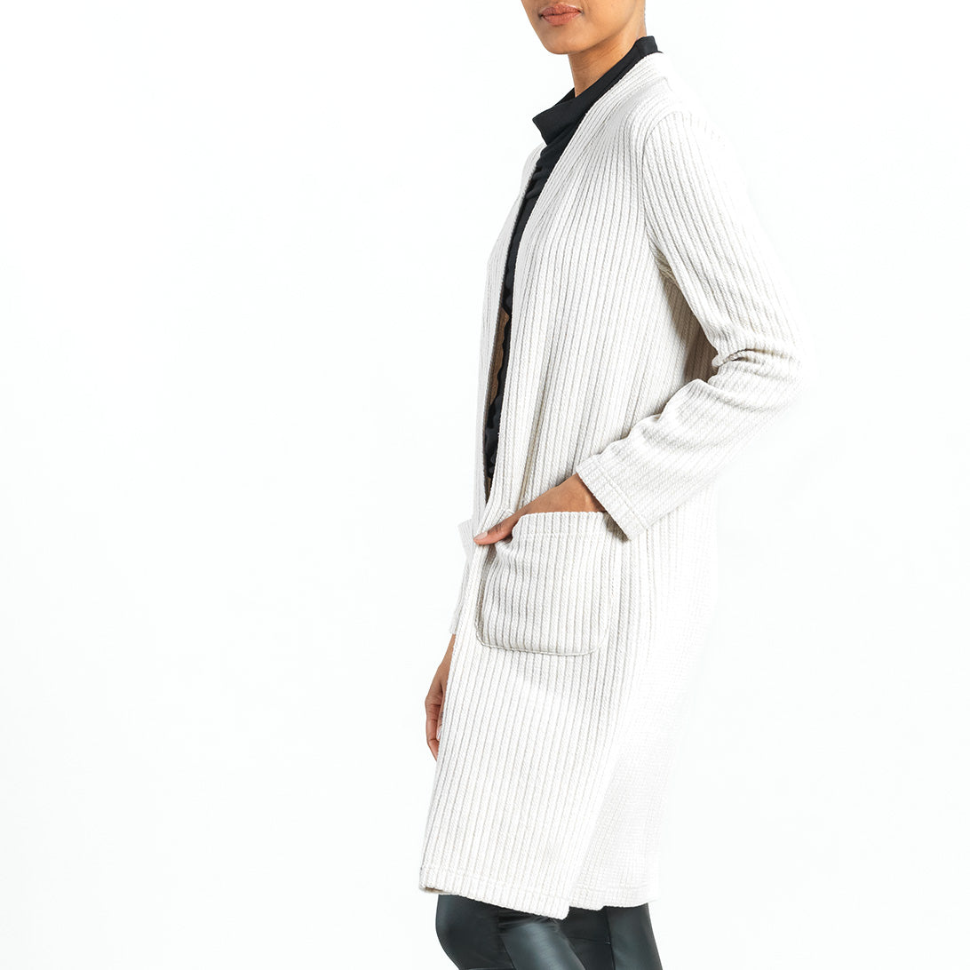 Chunky Ribbed - Modern Pocket Sweater Cardigan - Sand - Final Sale! | Clara Sunwoo Everyday