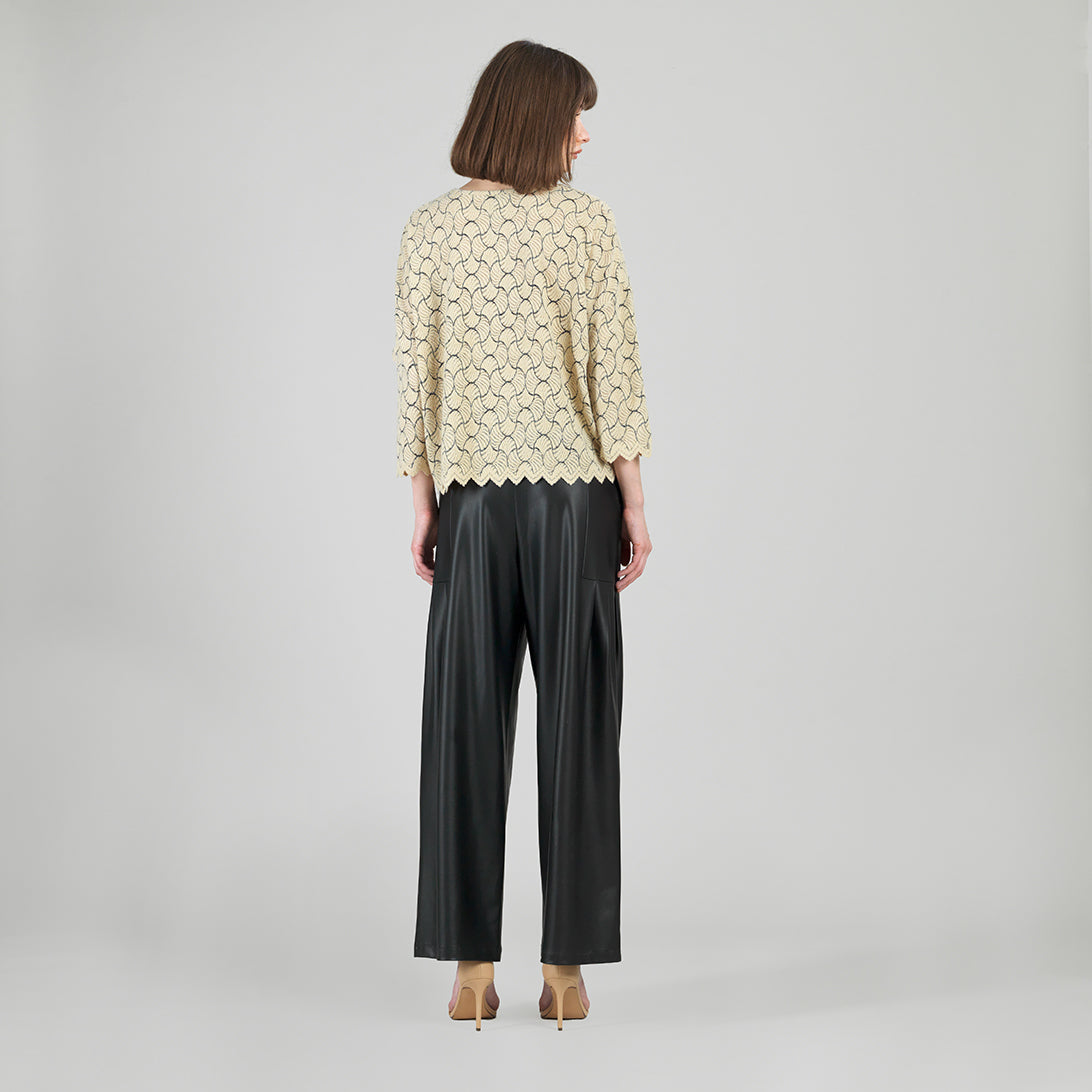 Crochet Knit - Scallop Hem Box Sweater Top - Fan Shell - Final Sale | Clara Sunwoo Exclusive